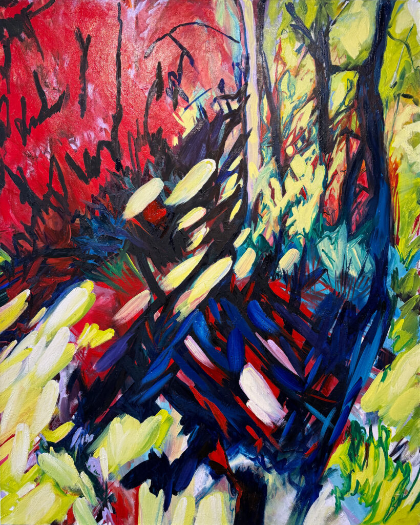 Large-scale oil painting based on AI sketches